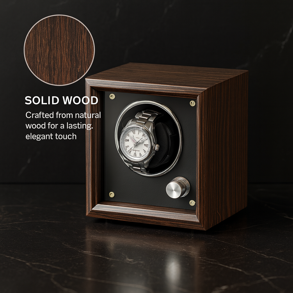 Wood Single Watch Winder Box – Automatic Silent Motor | ChronVault™