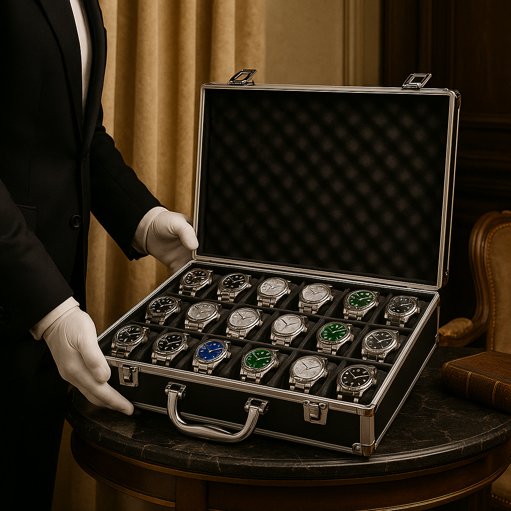 18-Slots Aluminum Travel Watch Box | ChronVault™
