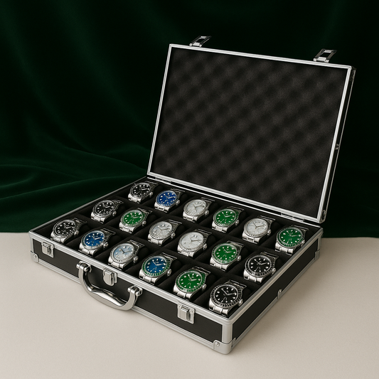 18-Slots Aluminum Travel Watch Box | ChronVault™