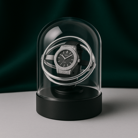Watch Winder with Dome Cover – Silent Display Case | CHRONVAULT™