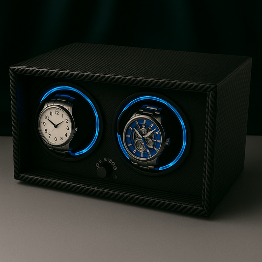 Wooden Watch Winder for two watches  – Silent Dual Motor  | CHRONVAULT™