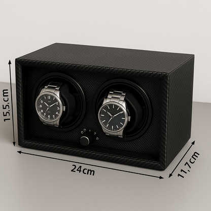 Wooden Watch Winder for two watches  – Silent Dual Motor  | CHRONVAULT™