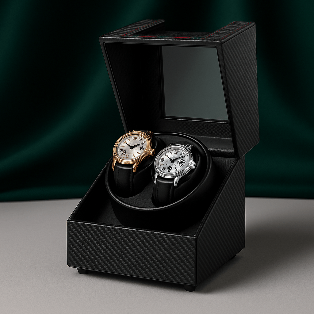 Dual Watch Winder – Leather Box with 2 Modes | CHRONVAULT™