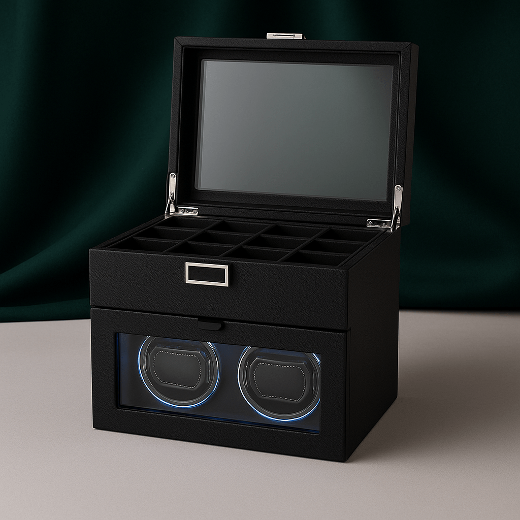 Luxury Double Watch Winder with 8 Storage Slots | CHRONVAULT™