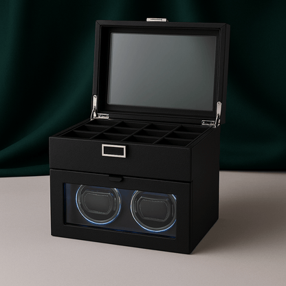 Luxury Double Watch Winder with 8 Storage Slots | CHRONVAULT™