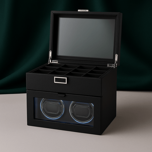 Luxury Double Watch Winder with 8 Storage Slots | CHRONVAULT™