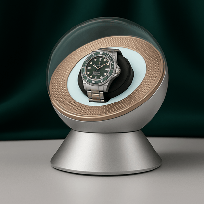 Watch Winder with Dome Cover – Intelligent Auto-Rotation & LED Light | CHRONVAULT™