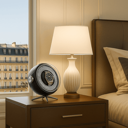 Watch Winder with LED & Anti-Magnetic Shielding – Silent Rotation | CHRONVAULT™