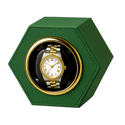 Hexagon Watch Winder – Leather Silent Box | CHRONVAULT™