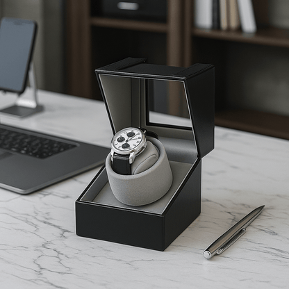 Single Watch Winder – Leather Box with 2 Modes | CHRONVAULT™