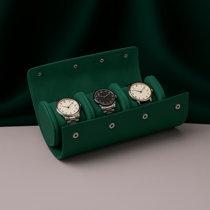 3-Slot Leather Watch Roll | CHRONVAULT™