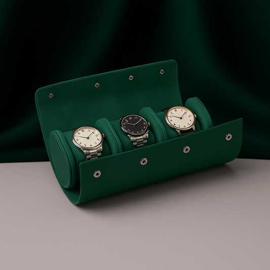 3-Slot Leather Watch Roll | CHRONVAULT™