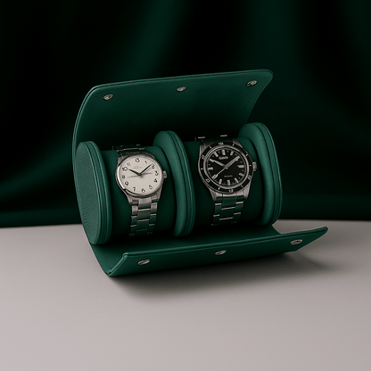 2-Slot Leather Watch Roll | CHRONVAULT™