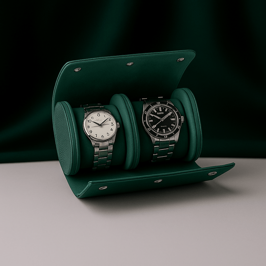 2-Slot Leather Watch Roll | CHRONVAULT™
