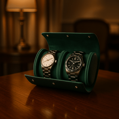 2-Slot Leather Watch Roll | CHRONVAULT™