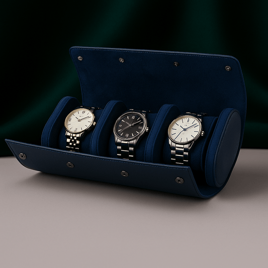 Embers Leather Watch Roll – 3 Slot Travel Pouch | CHRONVAULT™