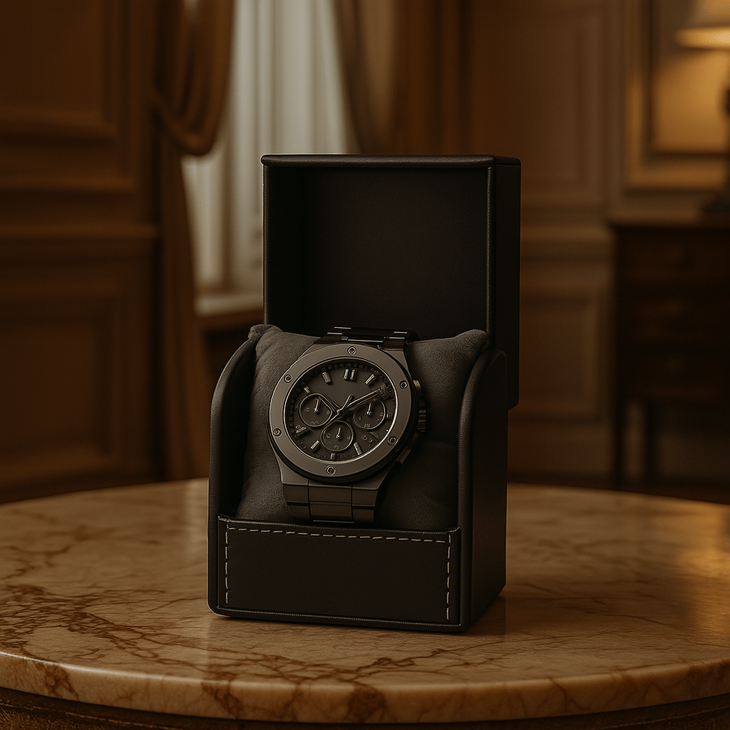 Portable Leather Watch Box – Single Slot Travel Organizer | CHRONVAULT™