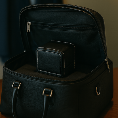 Portable Leather Watch Box – Single Slot Travel Organizer | CHRONVAULT™