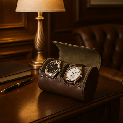 2-Slot Leather Watch box | CHRONVAULT™