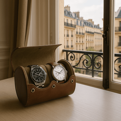 2-Slot Leather Watch box | CHRONVAULT™