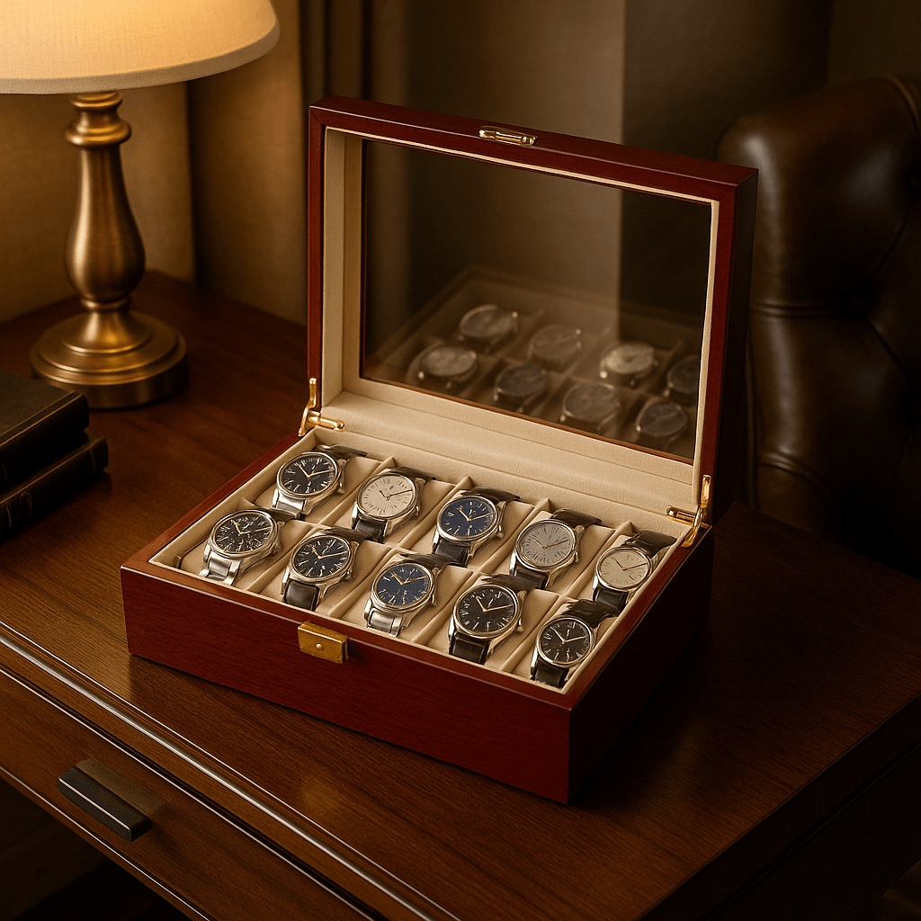 10-Slot Wooden Watch Box | CHRONVAULT™
