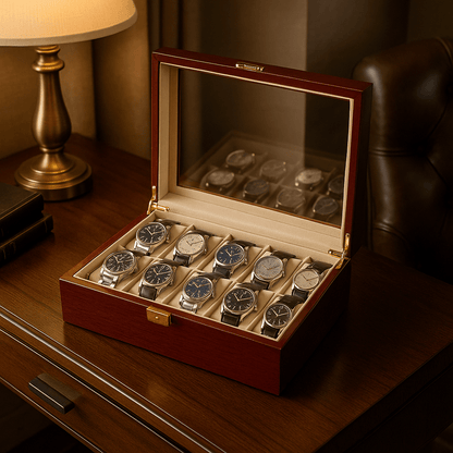 10-Slot Wooden Watch Box | CHRONVAULT™