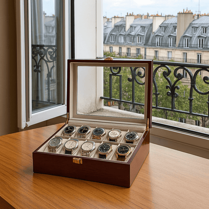 10-Slot Wooden Watch Box | CHRONVAULT™