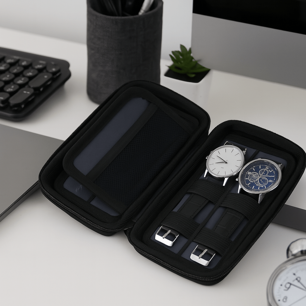 4-Slot Waterproof EVA Watch Case – Hard Shell Travel Organizer | CHRONVAULT™