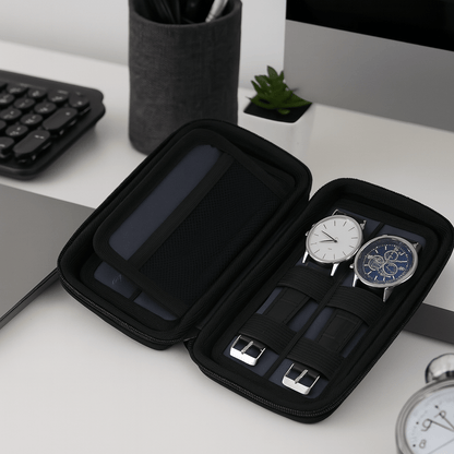 4-Slot Waterproof EVA Watch Case – Hard Shell Travel Organizer | CHRONVAULT™