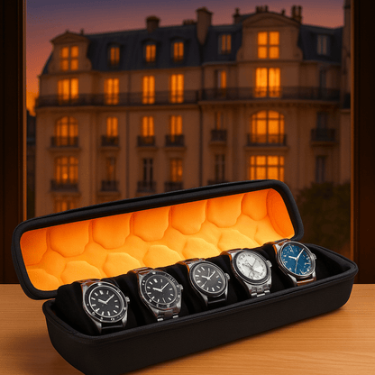 5-Slot Hard Shell Watch Case  | CHRONVAULT™