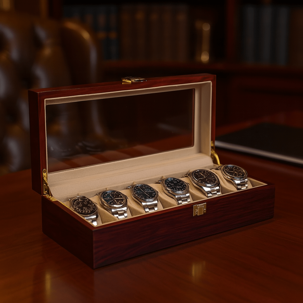 6-Slot Wooden Watch Box | CHRONVAULT™