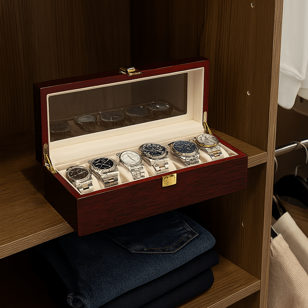 6-Slot Wooden Watch Box | CHRONVAULT™