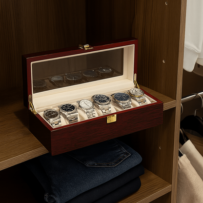 6-Slot Wooden Watch Box | CHRONVAULT™
