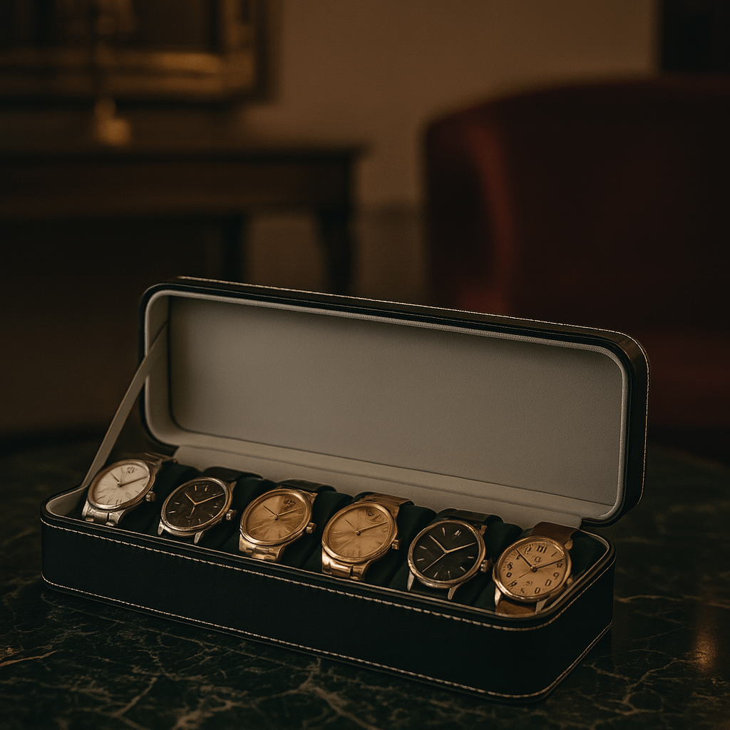 Leather Watch Box – 6 Slot Travel Zipper Case | CHRONVAULT™