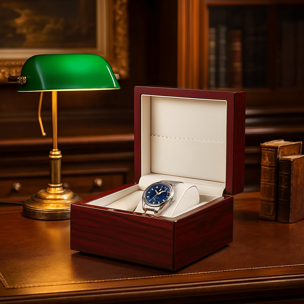 Premium Bamboo Watch Box – Lacquered Solid Wood Display Case | CHRONVAULT™