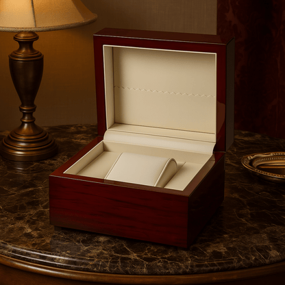 Premium Bamboo Watch Box – Lacquered Solid Wood Display Case | CHRONVAULT™