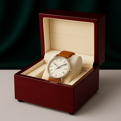 Premium Bamboo Watch Box – Lacquered Solid Wood Display Case | CHRONVAULT™