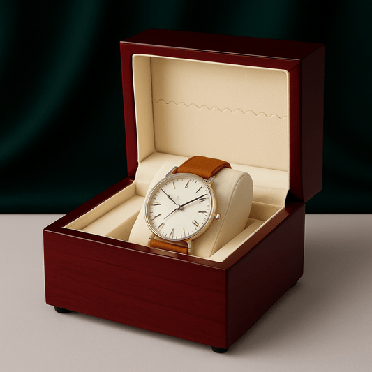 Premium Bamboo Watch Box – Lacquered Solid Wood Display Case | CHRONVAULT™
