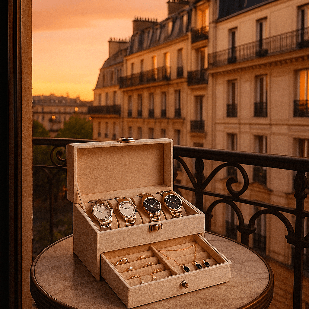 4-Slot Leather Watch Box with Jewelry Drawer | CHRONVAULT™