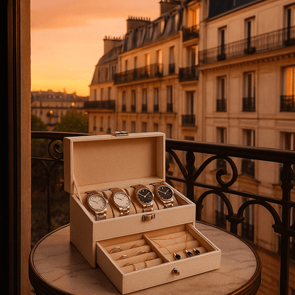 4-Slot Leather Watch Box with Jewelry Drawer | CHRONVAULT™