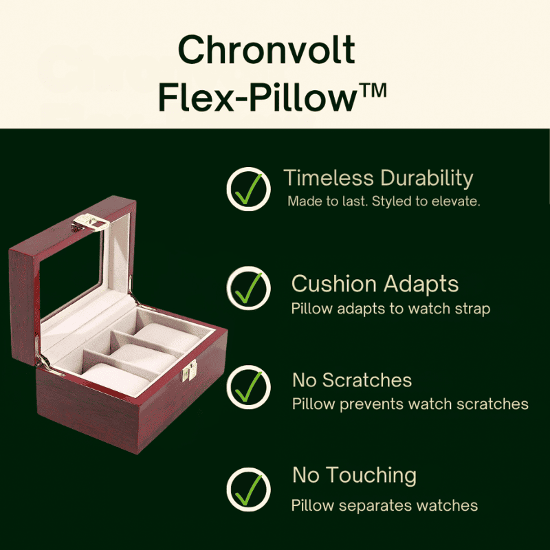 3-Slot Wooden Watch Box | CHRONVAULT™