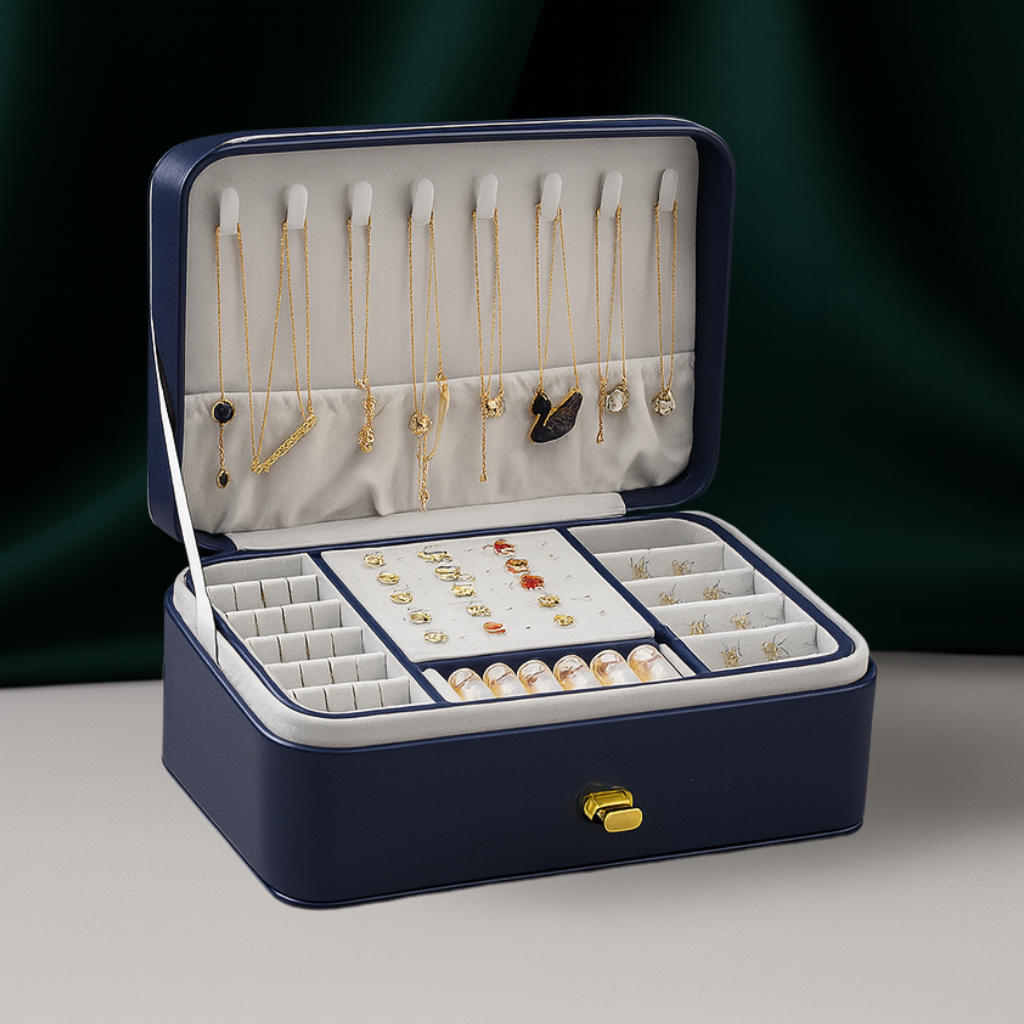 Leather Jewellery Box for travel and home  – Large Capacity | Chronvault™