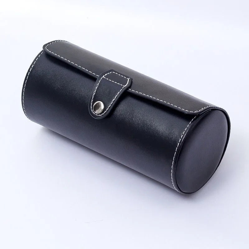 3-Slot Travel Watch Box in Saddle-Tone Leather | CHRONVAULT™
