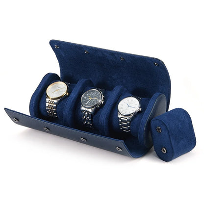 Embers Leather Watch Roll – 3 Slot Travel Pouch | CHRONVAULT™