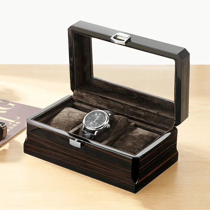 3-Slot Luxury Wood Watch Box – Glass Display Case | CHRONVAULT™
