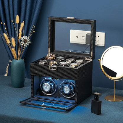 Luxury Double Watch Winder with 8 Storage Slots | CHRONVAULT™