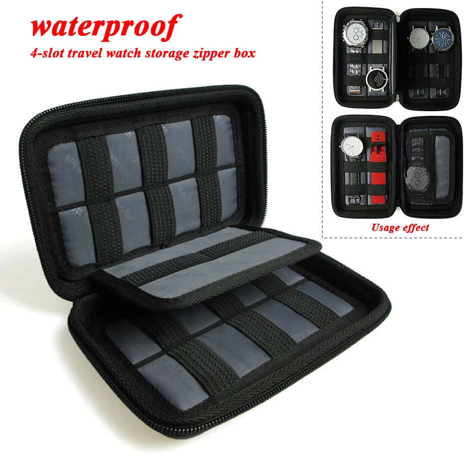 4-Slot Waterproof EVA Watch Case – Hard Shell Travel Organizer | CHRONVAULT™