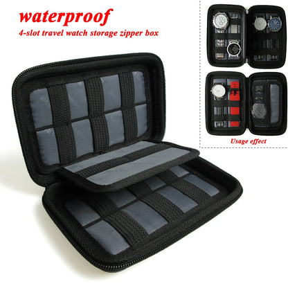 4-Slot Waterproof EVA Watch Case – Hard Shell Travel Organizer | CHRONVAULT™