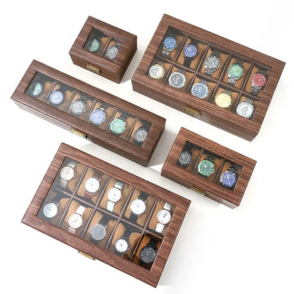 Wood Watch Box – 12 Slot Glass Display Case | CHRONVAULT™