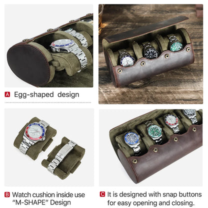 3-Slot Leather Watch box | CHRONVAULT™